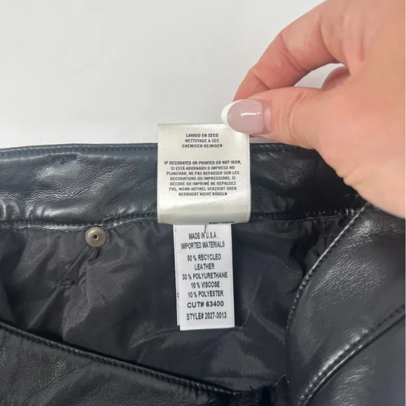 Citizens of Humanity Jolene High Rise Black Leather Straight Leg Jeans Size 27 - Picture 13 of 16